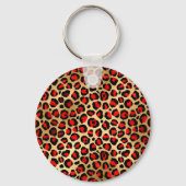 Porte-clés Brosse léopard rouge et or (Verso)