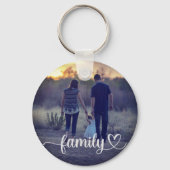 Porte-clés Brosse photo personnalisée Famille de script avec  (Verso)