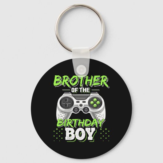 Porte-clés Brother Of The Birthday Boy Matching Video Game Bi (Recto)