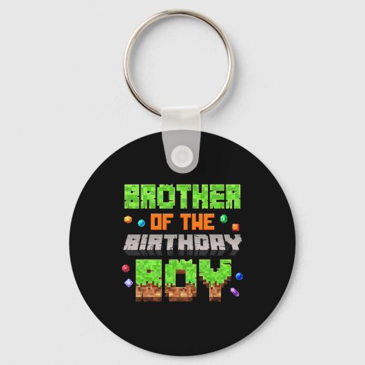 Porte-clés Brother Of The Birthday Boy Pixel Gaming Video Gam (Recto)