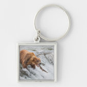 Porte-clés Brown Bear Catches Red Salmon (Devant)