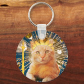 Porte-clés Brown Chat Funny Amateurs d'animaux de compagnie C (Verso)