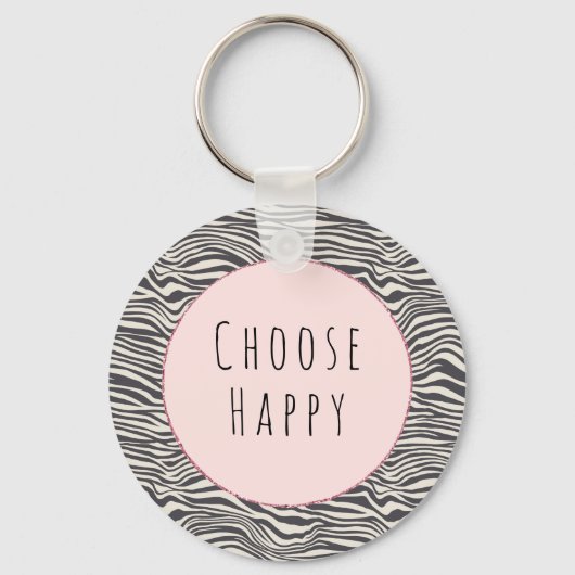 Porte-clés Brown Cocoa Zebra Imprimer devis heureux personnal (Recto)