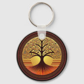 Porte-clés Brown et or Arbre de vie Porte - clé (Verso)