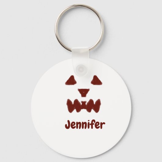 Porte-clés Brown Halloween effrayant visage chute ajouter nom (Recto)