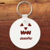 Porte-clés Brown Halloween effrayant visage chute ajouter nom (Recto)