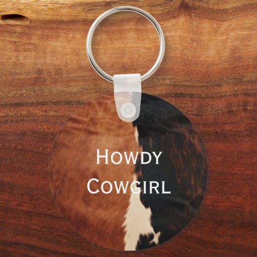 Porte-clés Brown Noir Noir Faux Cowhide (Recto)