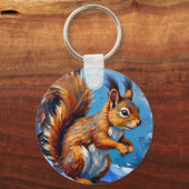 Porte-clés Brown Squirrel in the Snow (Recto)