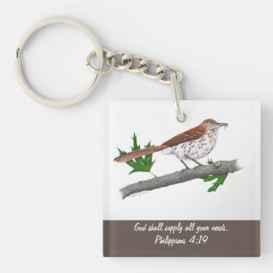 Porte-clés Brown Thrasher Porte - clé inspiré