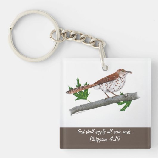 Porte-clés Brown Thrasher Porte - clé inspiré (Devant)