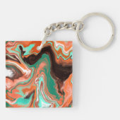Porte-clés Brown, Turquoise, Art Libre De Marbre Orange (Dos)