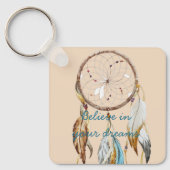 Porte-clés Brown Turquoise Dream catcher aquarelle (Recto)