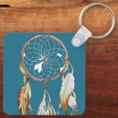 Porte-clés Brown Turquoise Dream catcher aquarelle (Verso)