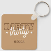 Porte-clés Brown Western Dirty Thirty 30th Birthday Party (Dos)