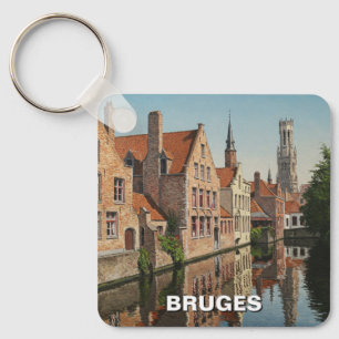 Porte-clés Bruges Belgique Travel Souvenir Vintage