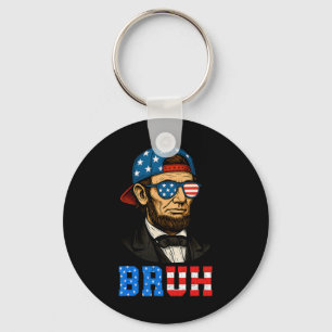 Porte-clés Bruh Abraham Lincoln Patriotique 4 juillet Hommes