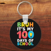 Porte-clés Bruh C'est mes 100 jours d'école élève enseignant  (Recto)