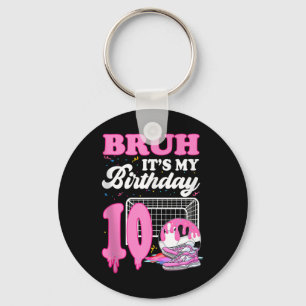 Porte-clés Bruh C'est Mon Anniversaire 10 Ans Football Glace