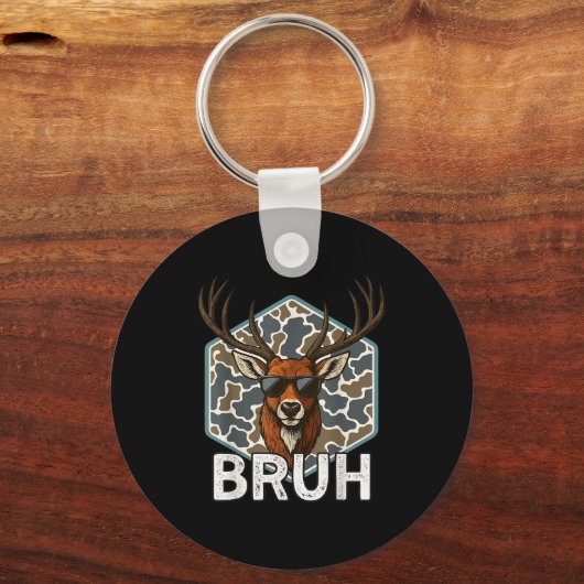 Porte-clés Bruh Deer Hunter Funny Deer Hunting Camo Men Teens (Recto)
