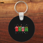 Porte-clés Bruh Funny Christmas Red Plaid Teens Boys Kids Xma (Recto)