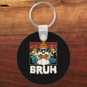 Porte-clés Bruh Gamer Halloween Ghost Vidéo Jeu Hommes Garçon (Recto)