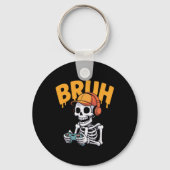 Porte-clés Bruh Halloween Boys Kids Gamer Mens Skeleton Video (Recto)