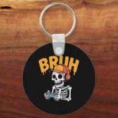 Porte-clés Bruh Halloween Boys Kids Gamer Mens Skeleton Video (Recto)