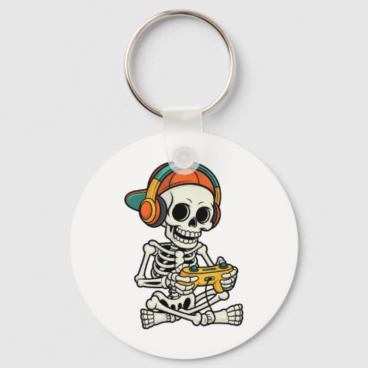 Porte-clés Bruh Halloween Garçons Enfants Gamer Mens Skeleton (Recto)