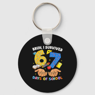 Porte-clés Bruh j'ai survécu 67 jours d'école Six Seven Meme 