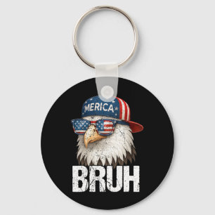 Porte-clés Bruh Quatrième 4ème Juillet Aigle Patriotique Amér