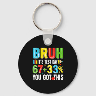 Porte-clés Bruh test journée de test c'est dans la poche 67 m