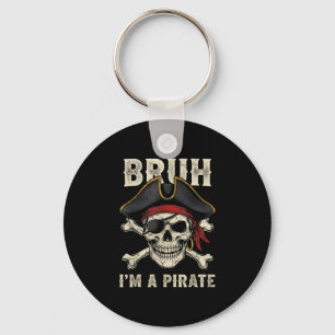 Porte-clés Bruh un crâne de pirate mème drôle squelette cache