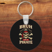 Porte-clés Bruh un pirate crâne patch oculaire os croisés drô (Recto)
