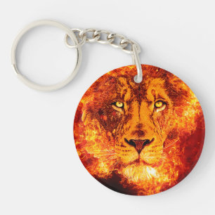 Porte-clés Brûlage du lion flamboyant
