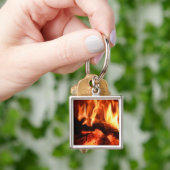 Porte-clés Brûler Flammes de cheminée I (main)