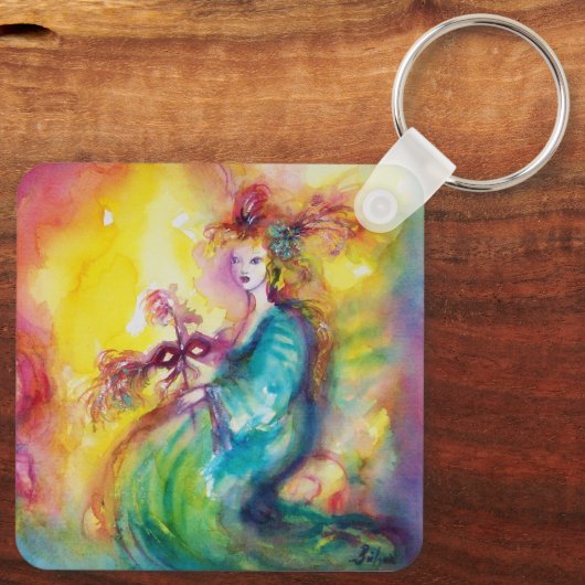 Porte-clés BRÛLER LE CARNAVAL / Danse mascarade vénitienne (Verso)