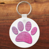 Porte-clés Brûlure Paw Dog Imprimer En Rose (Verso)