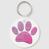 Porte-clés Brûlure Paw Dog Imprimer En Rose (Verso)