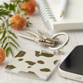 Porte-clés Brun de PEAU de VACHE (Devant Droit)