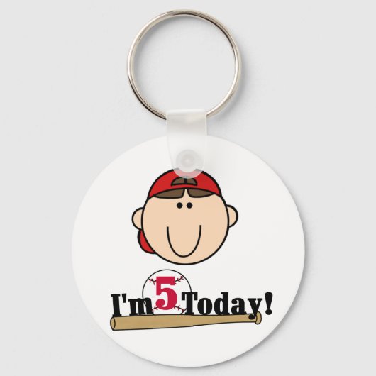 Porte-clés Brunette Boy Baseball 5e anniversaire (Recto)