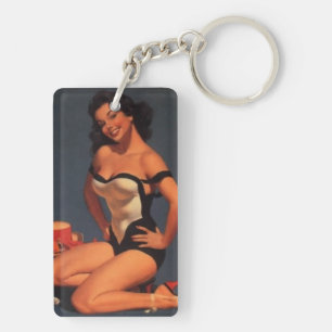 Porte-clés Brunette pin-up