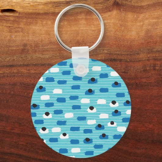 Porte-clés Brush course sans couture motif, dessiné à la main (Recto)