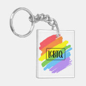 Porte-clés Brushstrokes LGBTQ Arc-en-ciel (Devant gauche)