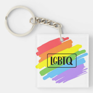 Porte-clés Brushstrokes LGBTQ Arc-en-ciel