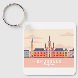 Porte-clés Bruxelles Belgique Grand Place Pastel Travel
