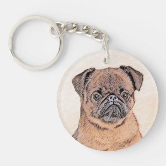 Porte-clés Bruxelles Griffon Smooth Painting Original Chien A (Devant)