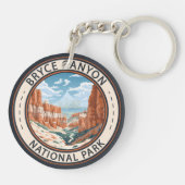 Porte-clés Bryce Canyon National Park Trail Illustration Art (Dos)