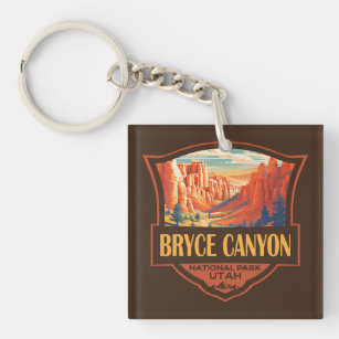 Porte-clés Bryce Canyon National Park Travel Art Vintage