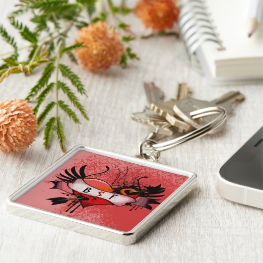 Porte-clés BSF Meilleure soeur Ami pour toujours Grunge Heart