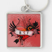 Porte-clés BSF Meilleure soeur Ami pour toujours Grunge Heart (Devant)